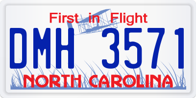 NC license plate DMH3571