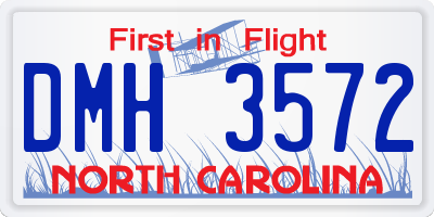 NC license plate DMH3572