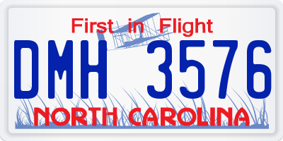 NC license plate DMH3576