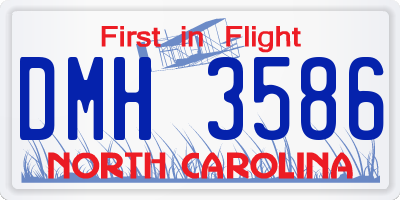 NC license plate DMH3586