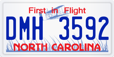NC license plate DMH3592