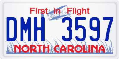 NC license plate DMH3597