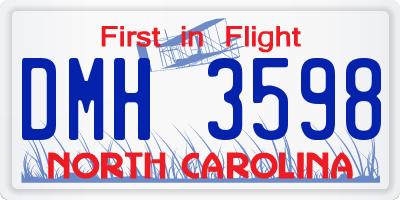 NC license plate DMH3598