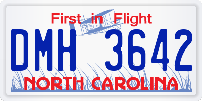 NC license plate DMH3642