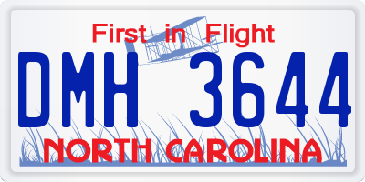 NC license plate DMH3644