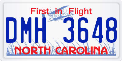 NC license plate DMH3648