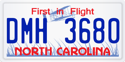 NC license plate DMH3680