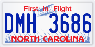 NC license plate DMH3686