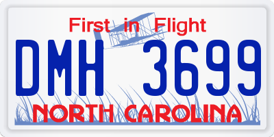 NC license plate DMH3699