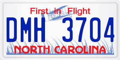 NC license plate DMH3704