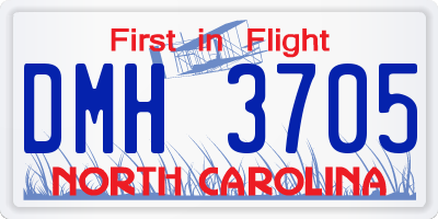 NC license plate DMH3705