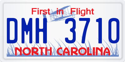 NC license plate DMH3710