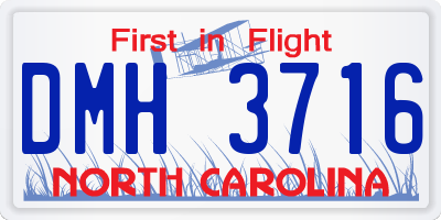 NC license plate DMH3716