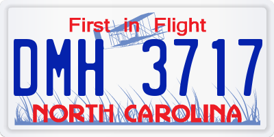 NC license plate DMH3717