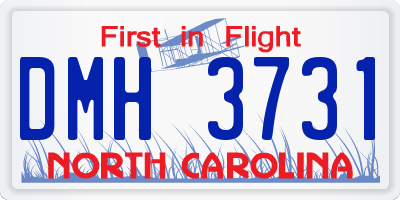 NC license plate DMH3731