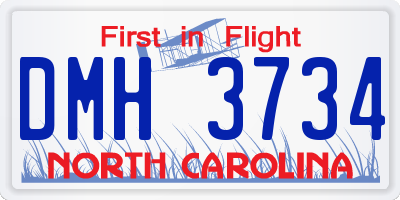 NC license plate DMH3734