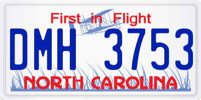 NC license plate DMH3753