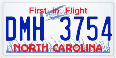 NC license plate DMH3754
