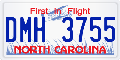 NC license plate DMH3755