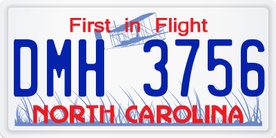 NC license plate DMH3756