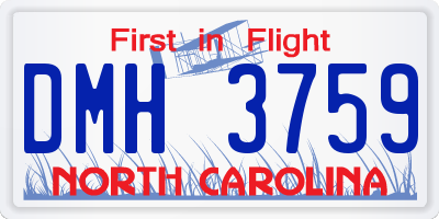 NC license plate DMH3759