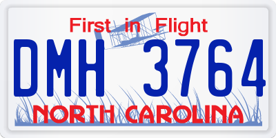 NC license plate DMH3764