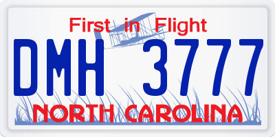 NC license plate DMH3777