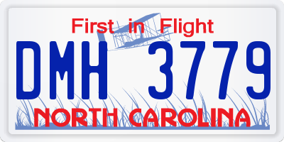 NC license plate DMH3779