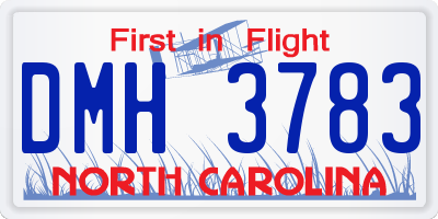 NC license plate DMH3783
