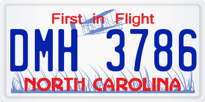 NC license plate DMH3786
