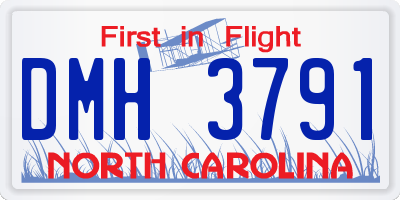 NC license plate DMH3791