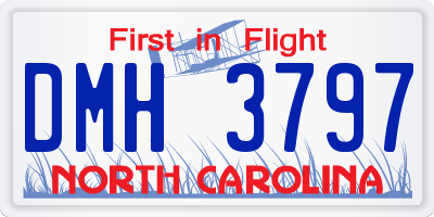 NC license plate DMH3797