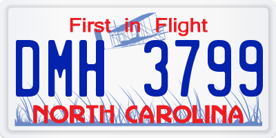 NC license plate DMH3799