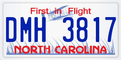 NC license plate DMH3817