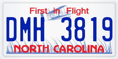 NC license plate DMH3819