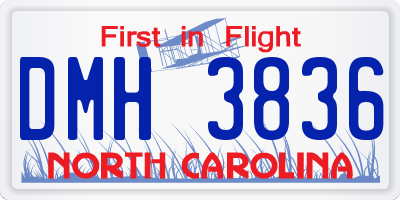 NC license plate DMH3836