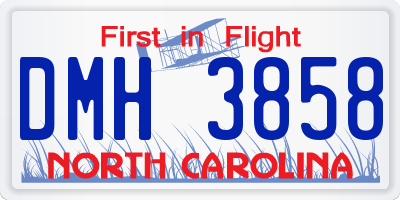 NC license plate DMH3858