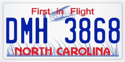 NC license plate DMH3868