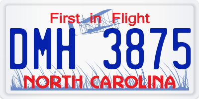 NC license plate DMH3875