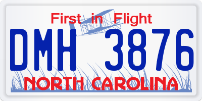 NC license plate DMH3876