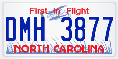 NC license plate DMH3877