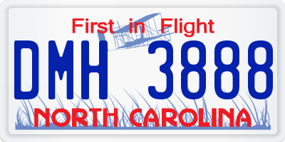NC license plate DMH3888