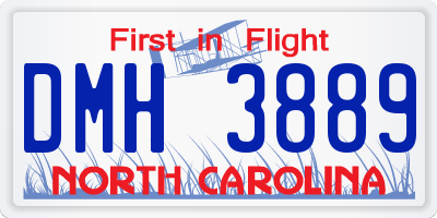 NC license plate DMH3889