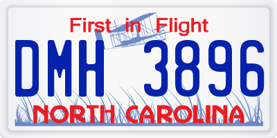 NC license plate DMH3896