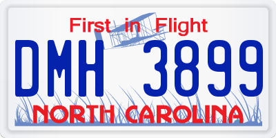 NC license plate DMH3899