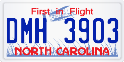 NC license plate DMH3903