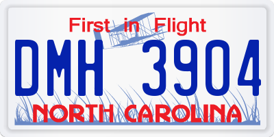 NC license plate DMH3904