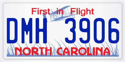 NC license plate DMH3906