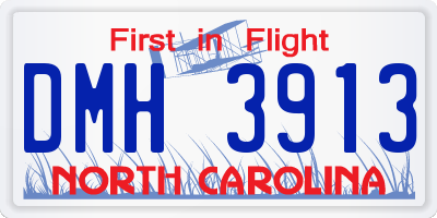NC license plate DMH3913