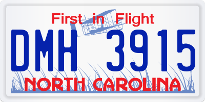 NC license plate DMH3915